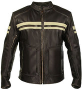 Classyak Men's Fashion Biker Leather Jacket Black